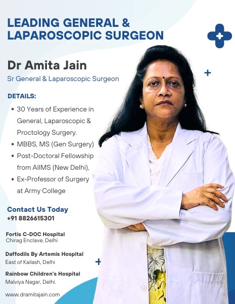 Dr Amita Jain Senior General and Laparoscopic Surgeon in Delhi Banner